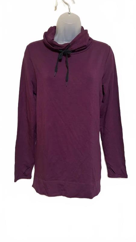 Cuddl Duds Soft Cowl Neck Pullover Top – Women’s Small – Purple