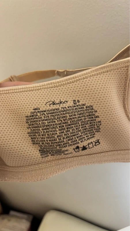 Playtex 4803 Wirefree Full Coverage Bra 36B Nude/Beige