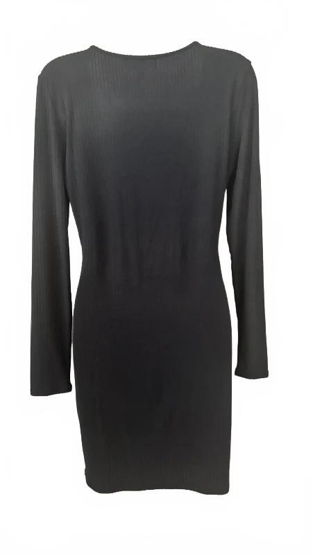 Derek Heart Black Ribbed Bodycon Dress M