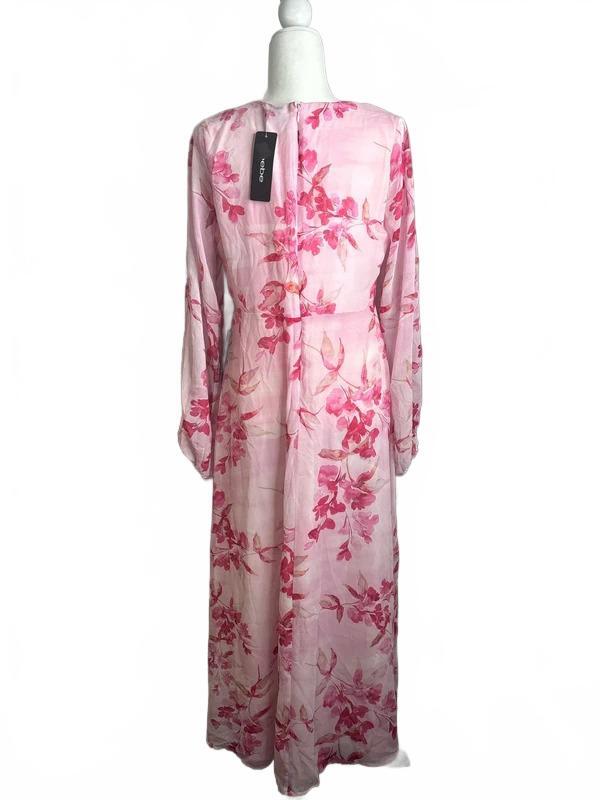 Bebe Pink Floral Maxi Dress Size L NWT