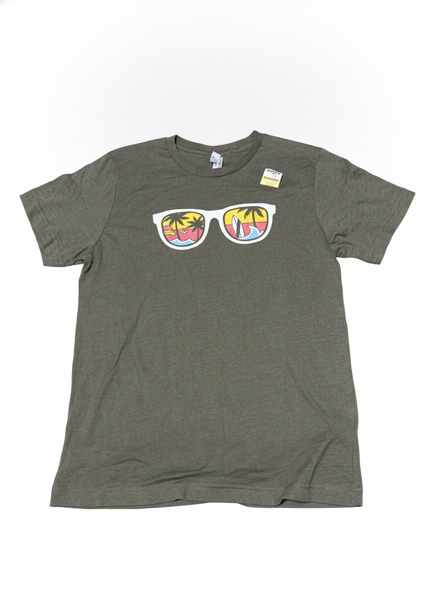 L.A.T Apparel Youth Large Olive Green Graphic T-Shirt