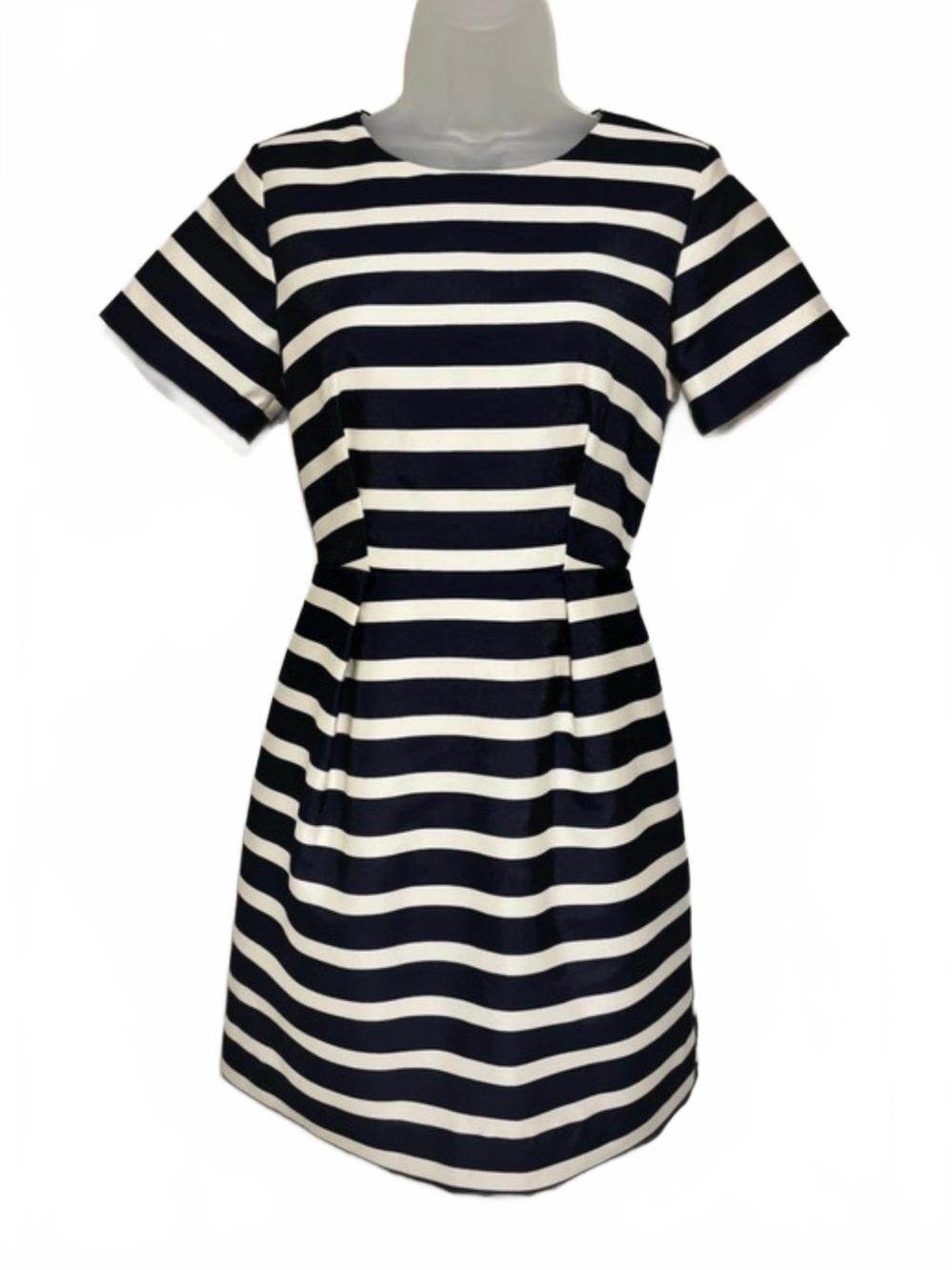 H&M Black and White Striped Short Sleeve Mini Dress