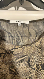 Zaps Snake Print Chiffon Dress Women’s EU 38 Gray Beige Tie Waist Knee Length