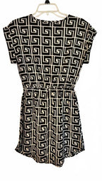 New Glory Women’s Black White Geometric Print Zip Front Dress Size Small
