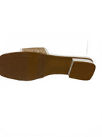 croft & barrow White Raffia-Trim Slide Mules
