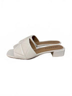 Journee Collection Elidia White Block Heel Slide Sandals Size 9.5