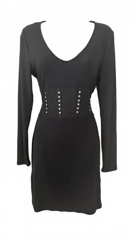Derek Heart Black Ribbed Bodycon Dress M