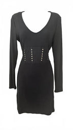 Derek Heart Black Ribbed Bodycon Dress M