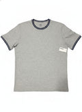Men's Gray Short Sleeve T-Shirt with Navy Trim