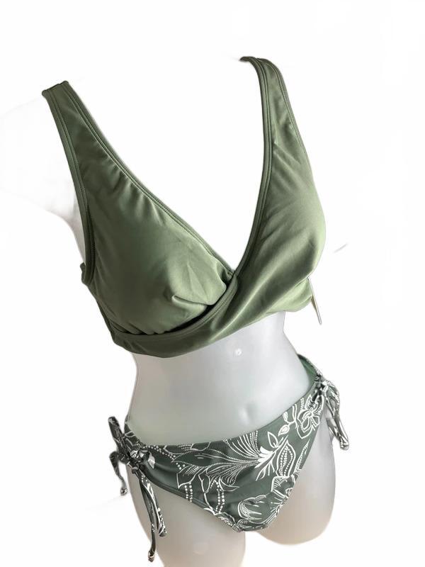 Cupshe Green Floral Bikini Set NWT Women’s Large