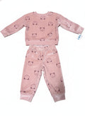 Carter's 12M Pink Bear Print Two-Piece Velour Outfit