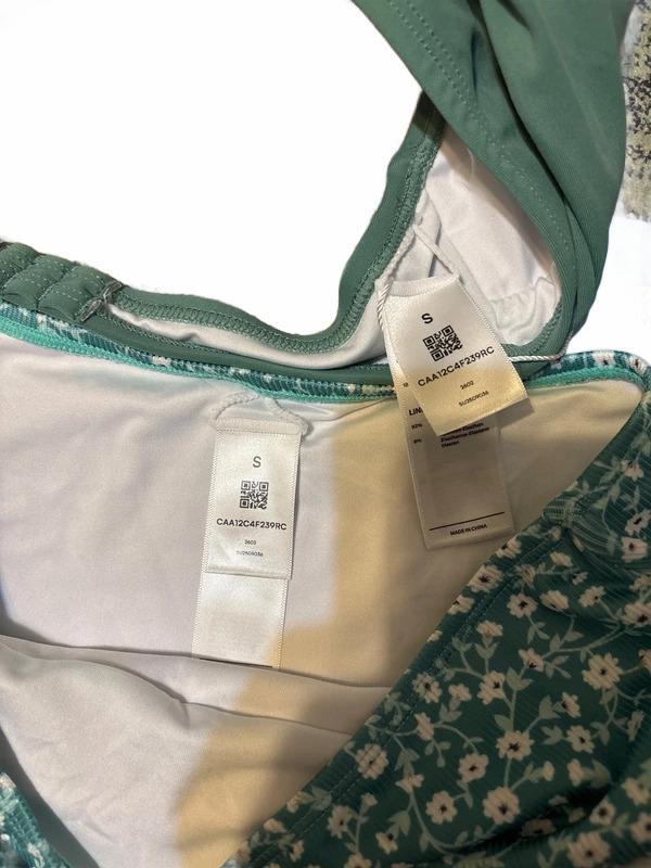 Cupshe Green Floral High Waist Bikini Set NWT Size S