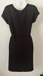 Amana Black Rhinestone Shift Dress with Tie Waist – Size Small
