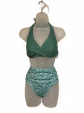 Cupshe Green Floral High Waist Bikini Set NWT Size S