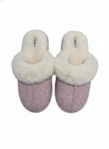 Dearfoams Women's Large Pink Memory Foam Slippers with Faux Fur Trim, Size 9-10
