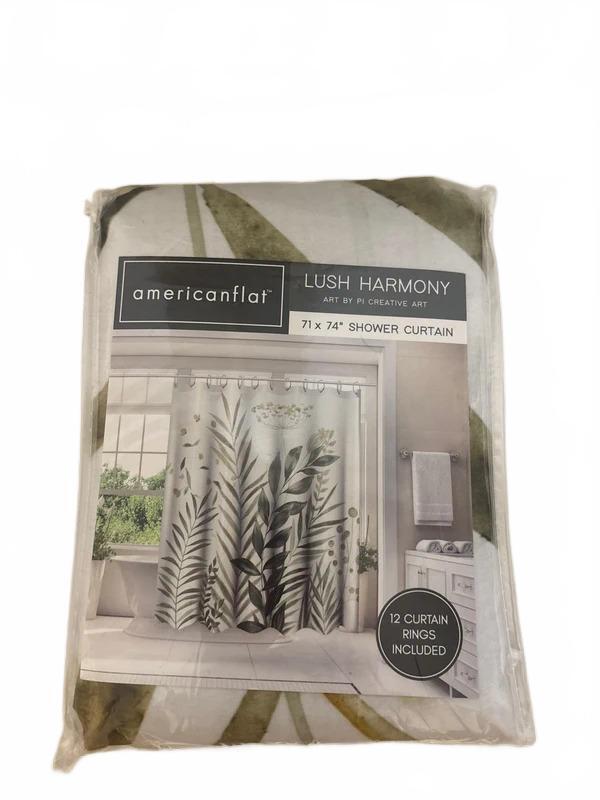 Americanflat Lush Harmony Botanical Shower Curtain 71” x 74” New