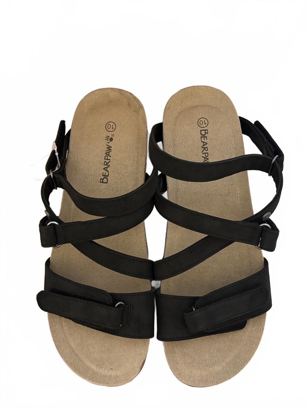BearPaw Women's Black Multi-Strap Comfort Sandals