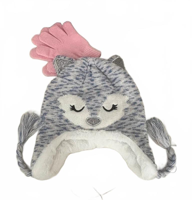 Girls Winter Hat & Gloves Set M/L