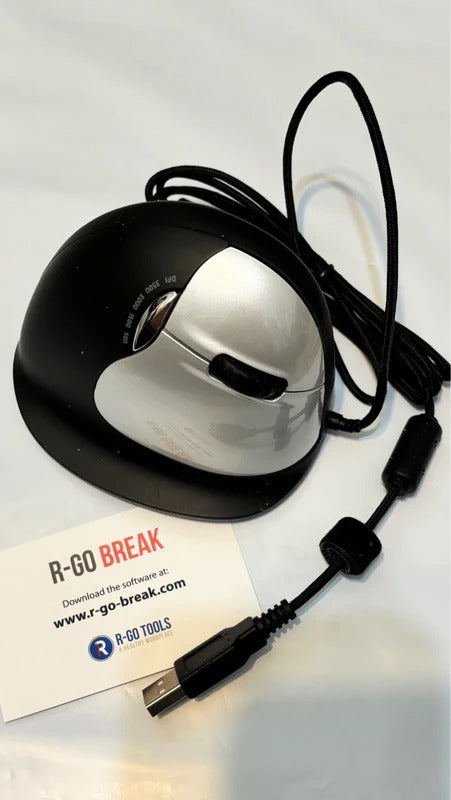 R-Go Break HE Ergonomic Vertical Wired USB Mouse Right Hand Medium/Large