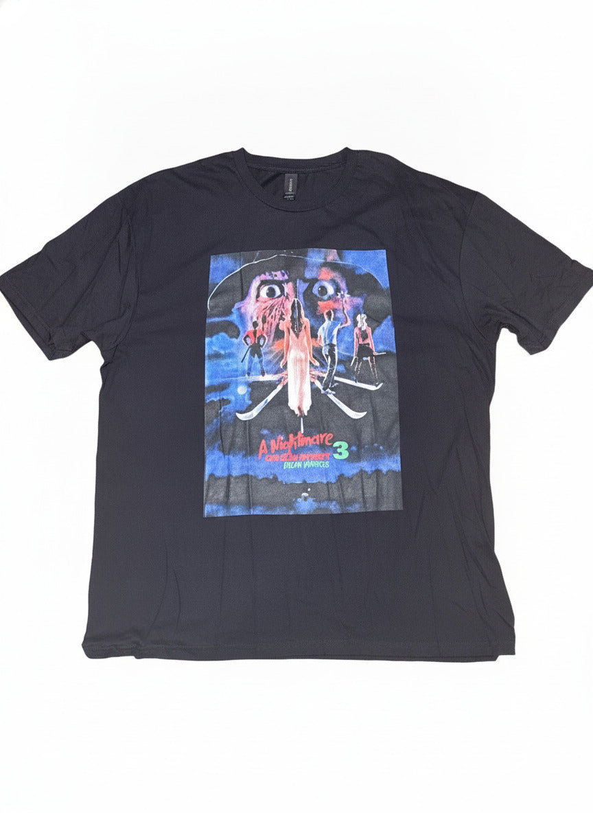 Gildan Softstyle XL Black Graphic T-Shirt Nightmare 3 Design