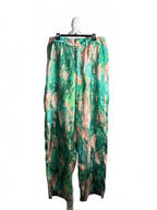 Micas Marble Print High Waisted Full-length Straight Leg Pants