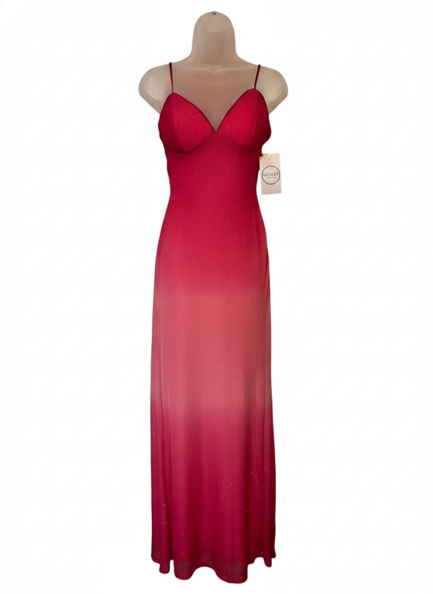 Violet Weekend Pink Ombre Glitter Maxi Dress Women’s Size 5/6 NWT
