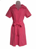 Nina Leonard Pink Short Sleeve Belted Dress Size M
