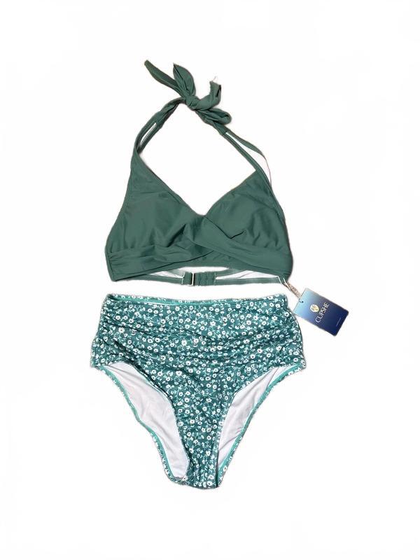 Cupshe Green Floral High Waist Bikini Set NWT Size S