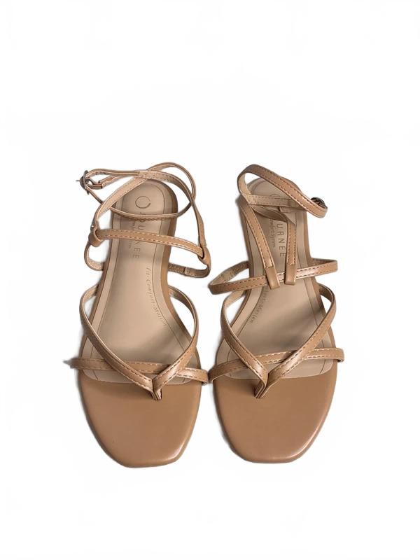 Journee Collection Serissa Strappy Flat Sandals Tan Women’s Size 8M