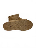 SO Faux Suede Cozy Ankle Boots Beige Women’s Size 8