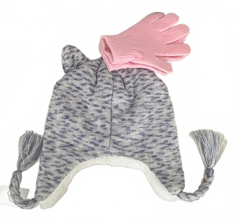 Girls Winter Hat & Gloves Set M/L