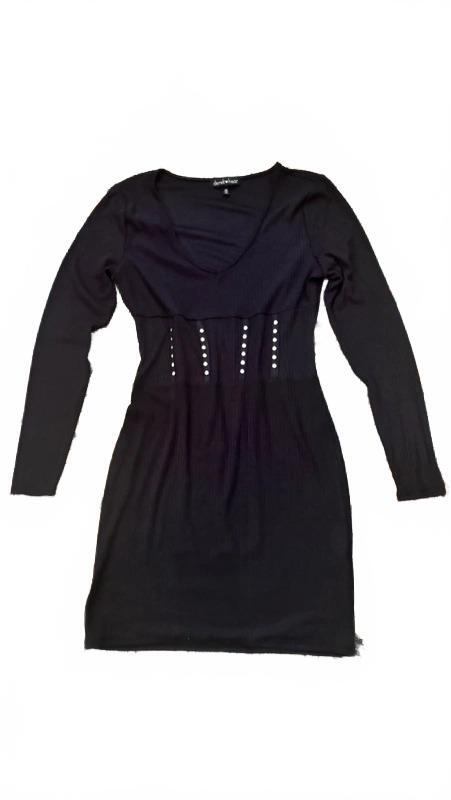 Derek Heart Black Ribbed Bodycon Dress M