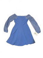 SO Blue Long Sleeve Skater Dress with Sparkle Sleeves – Girls Size 8 NWT