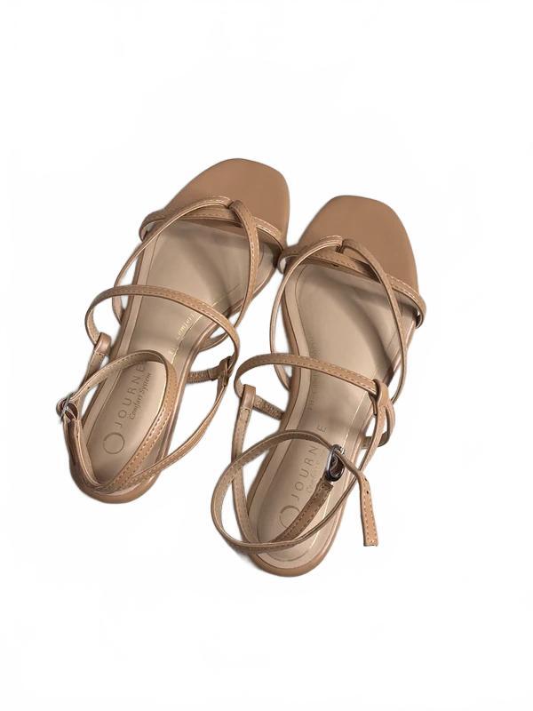 Journee Collection Serissa Strappy Flat Sandals Tan Women’s Size 8M