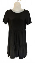 Nicole Miller New York Women’s Black Tiered Mini Dress Size XS Short Sleeve