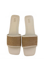 croft & barrow White Raffia-Trim Slide Mules