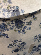 Croft & Barrow Women's Blue Floral Print Short Sleeve T-Shirt, Size L