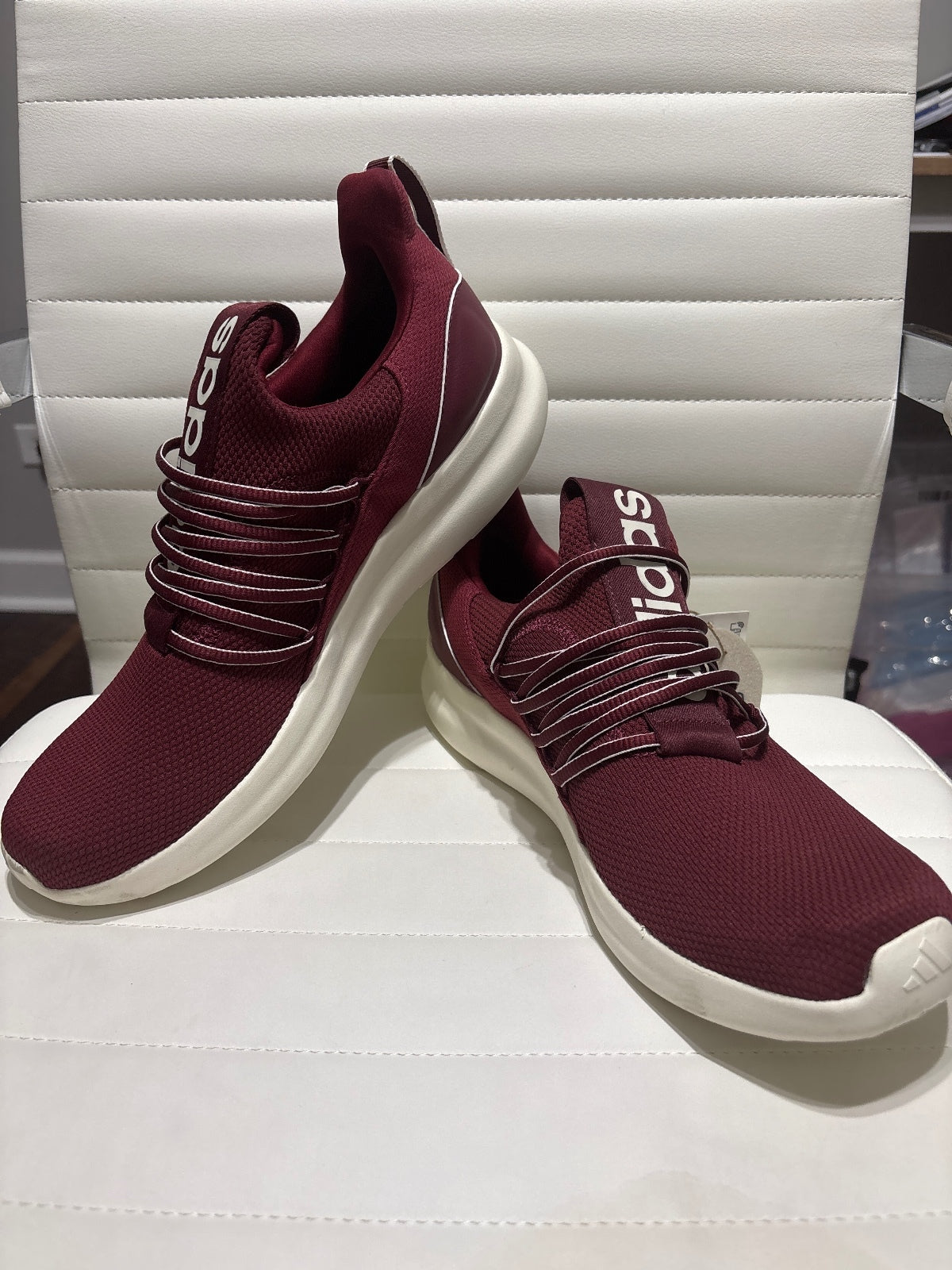 Adidas Cloudfoam Comfort Burgundy Athletic Sneakers