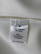 Elegant White Single-Button Blazer with Decorative Crystal Button