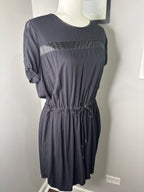 Calvin Klein Jeans Black Short Sleeve Drawstring Waist Dress Size L