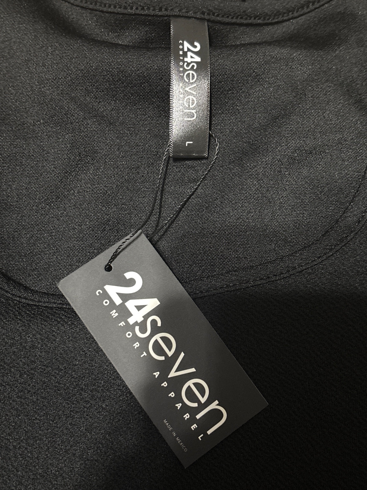 24seven Comfort Apparel Black Long Sleeve Fit and Flare Dress Size L