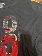 Fleurish Women's 3X Gray Sequin XO Graphic T-Shirt