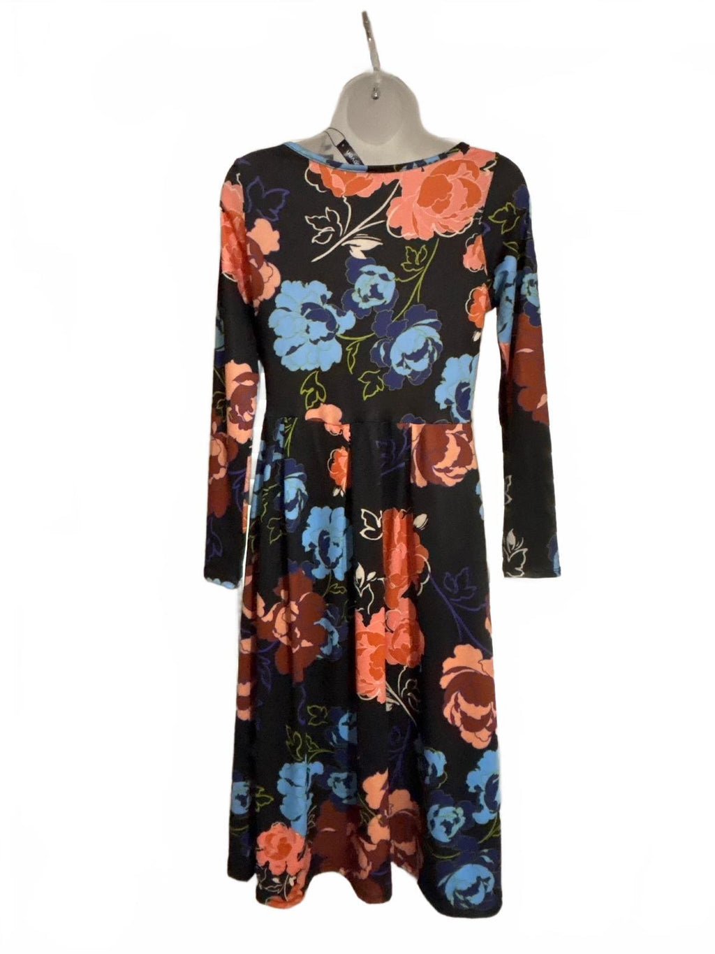 24seven Comfort Apparel Floral Long Sleeve Dress Size S