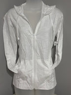 Hanes Women's White Lightweight Full-Zip Hoodie Size S