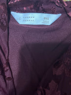 Lauren Conrad Burgundy Floral Velvet Bodysuit PXS