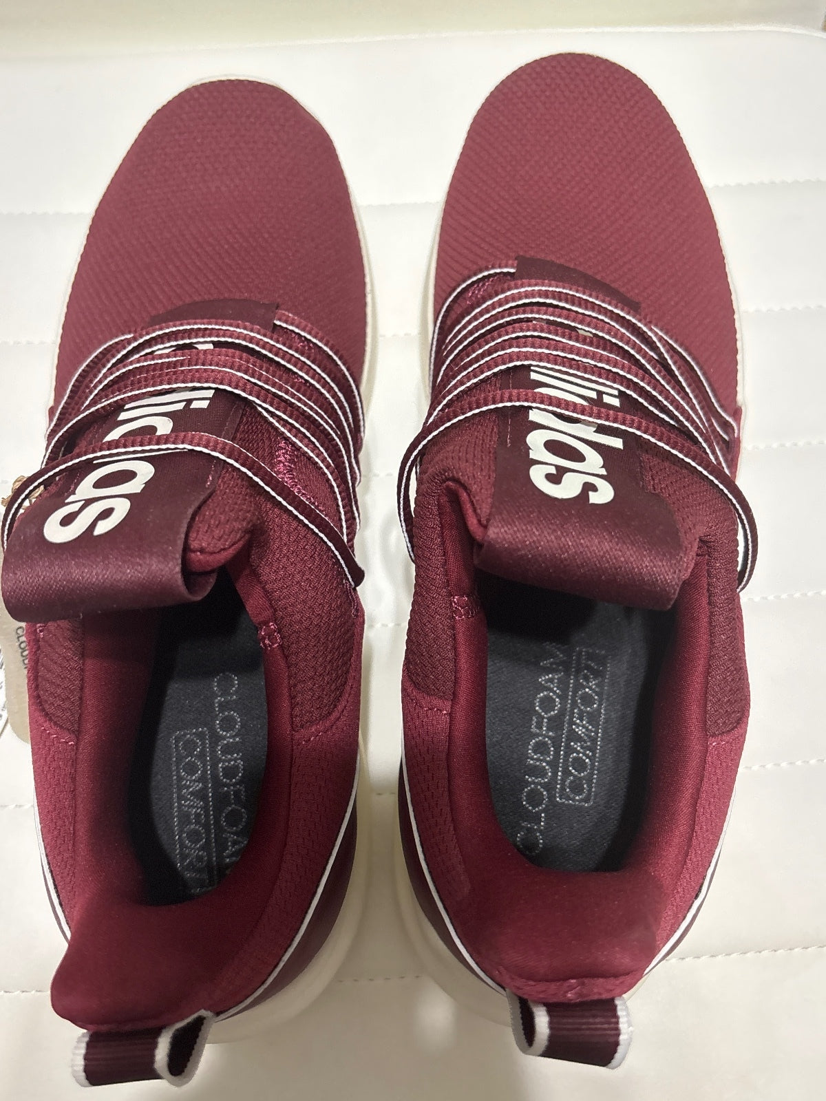 Adidas Cloudfoam Comfort Burgundy Athletic Sneakers