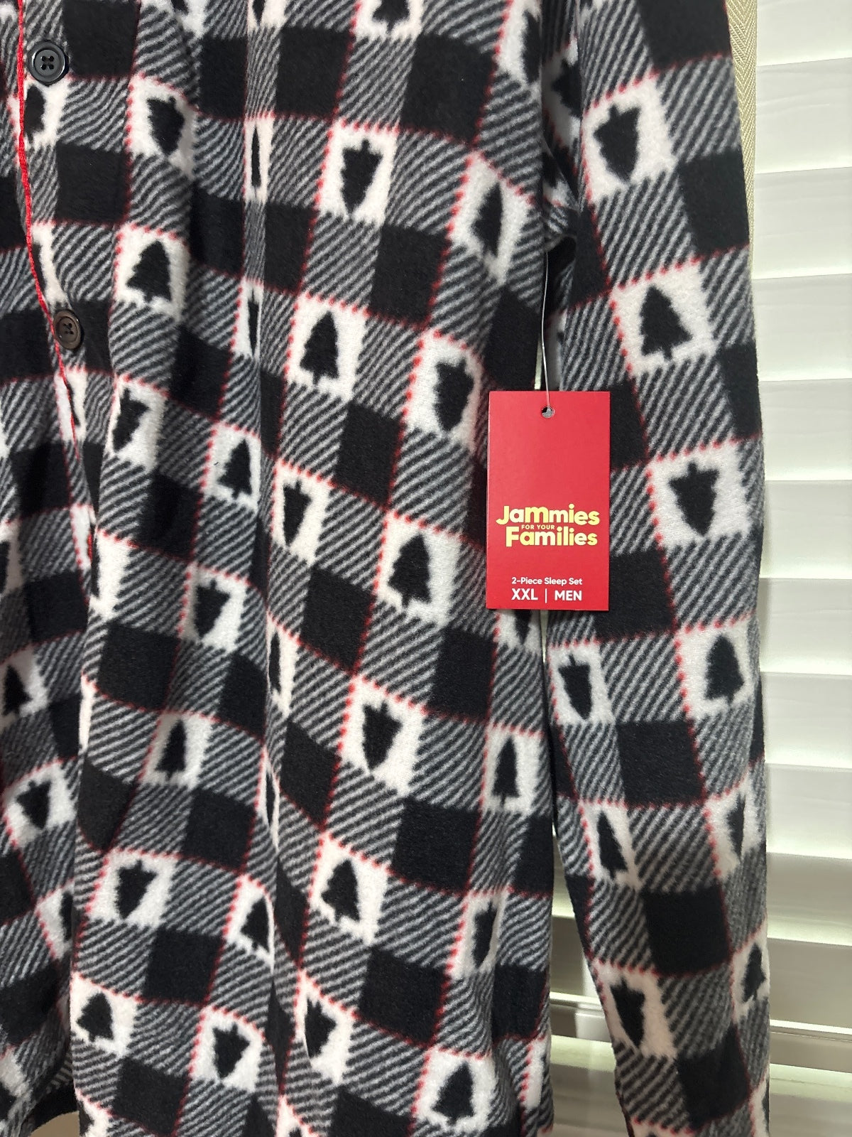 Jammies Families Men's XXL Black and White Checkered Pajama Set