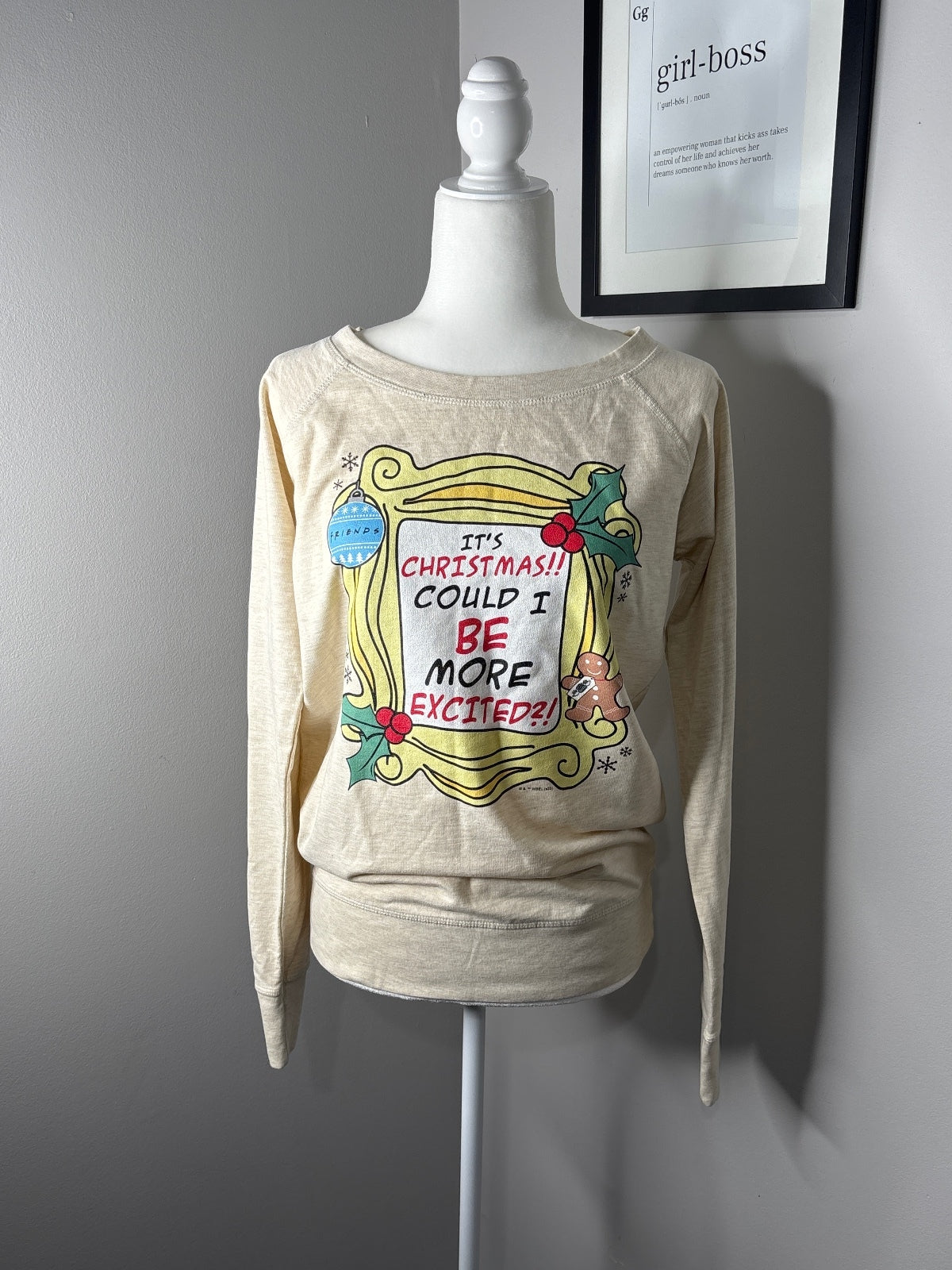 Light Cream Christmas Sweatshirt size M