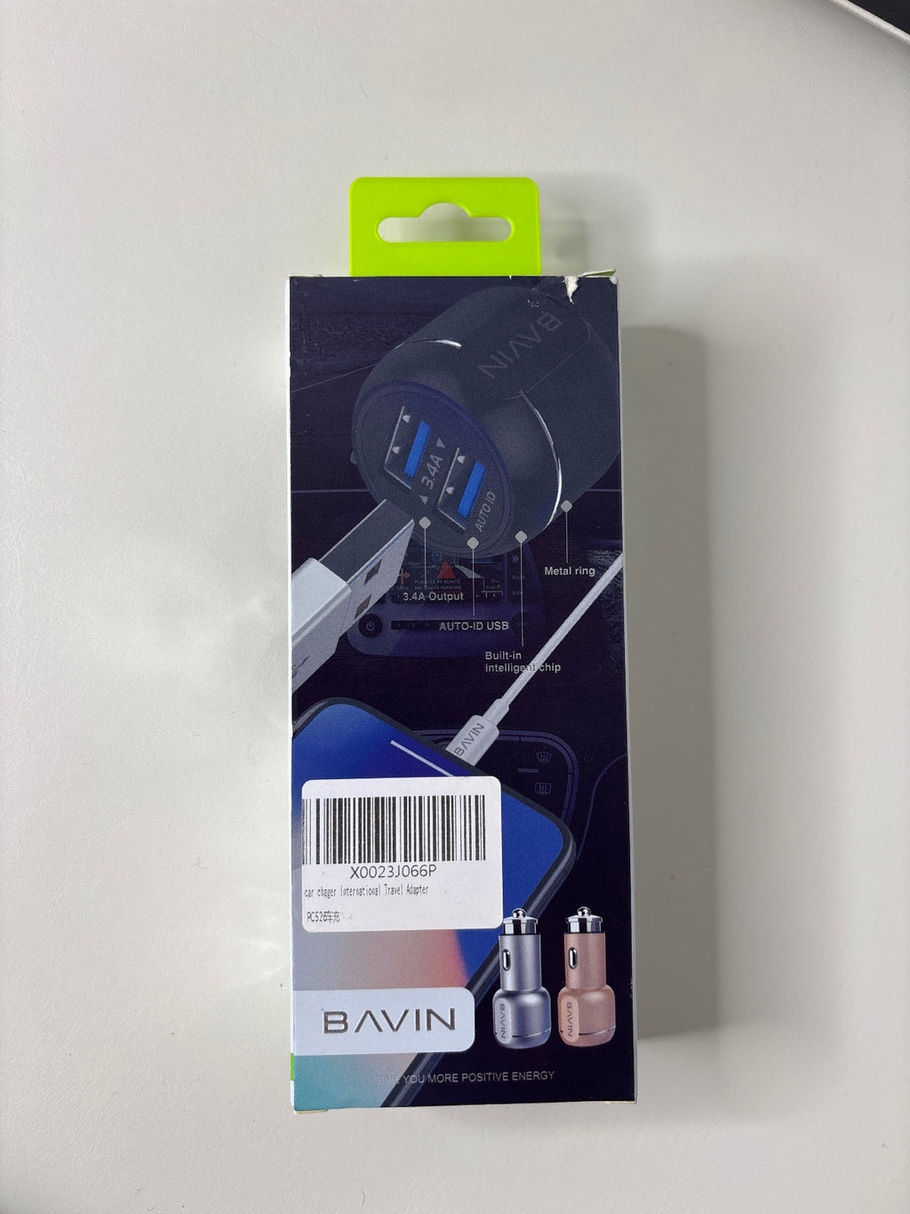BAVIN 18W Dual USB Car Charger 3.4A Auto-ID Smart Fast Charging