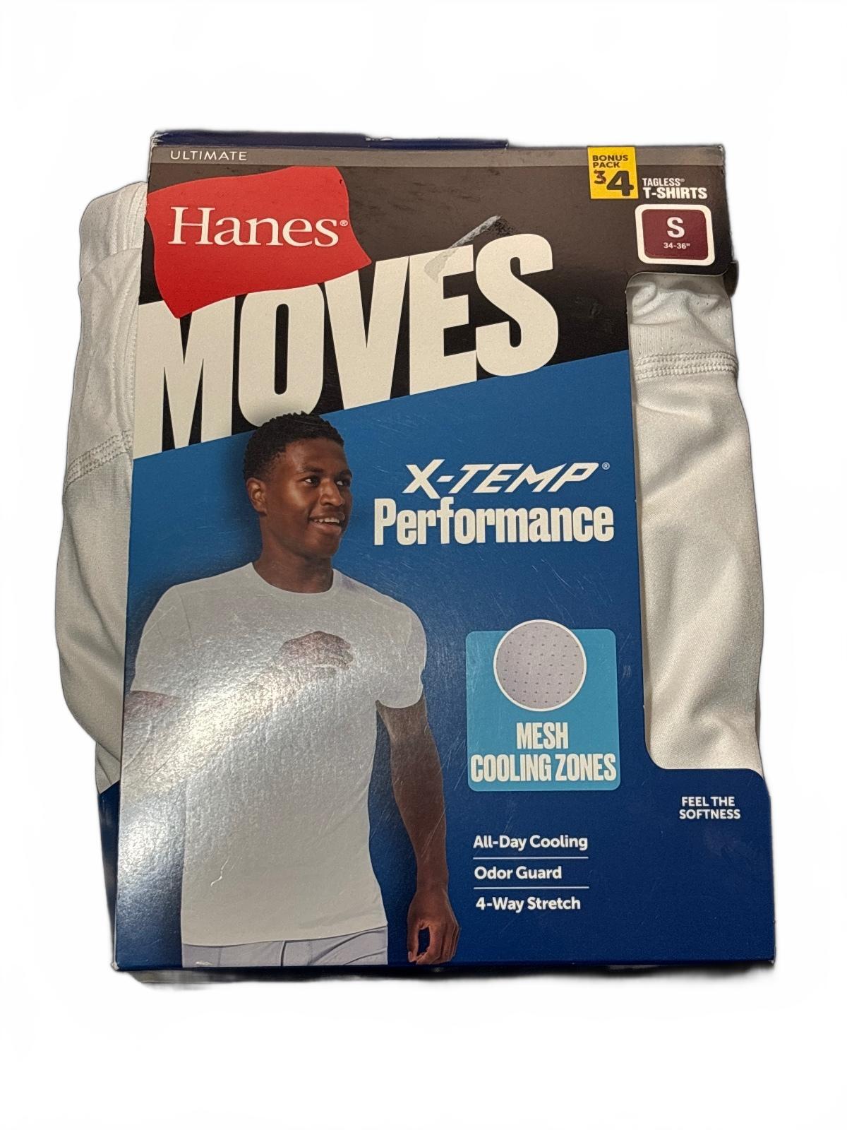 Hanes Moves X-Temp Performance Mesh Cooling Zone T-Shirt, Size Small